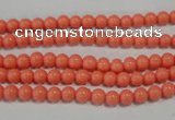 CTU1311 15.5 inches 4mm round synthetic turquoise beads