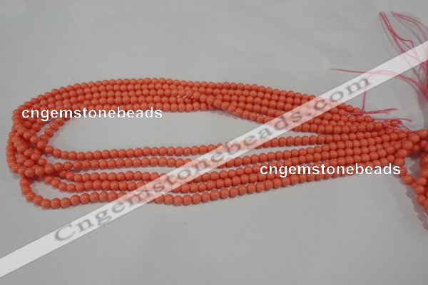 CTU1311 15.5 inches 4mm round synthetic turquoise beads