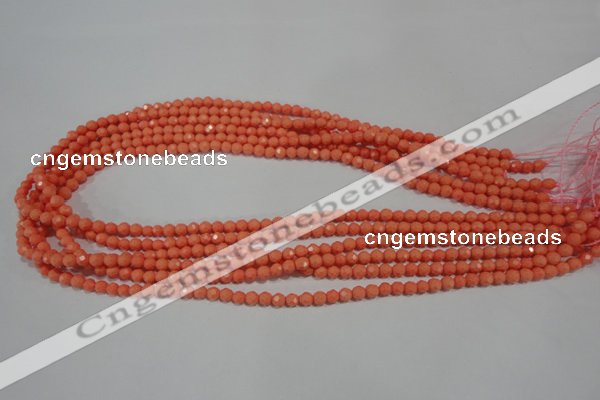 CTU1320 15.5 inches 3mm faceted round synthetic turquoise beads