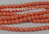 CTU1321 15.5 inches 4mm faceted round synthetic turquoise beads