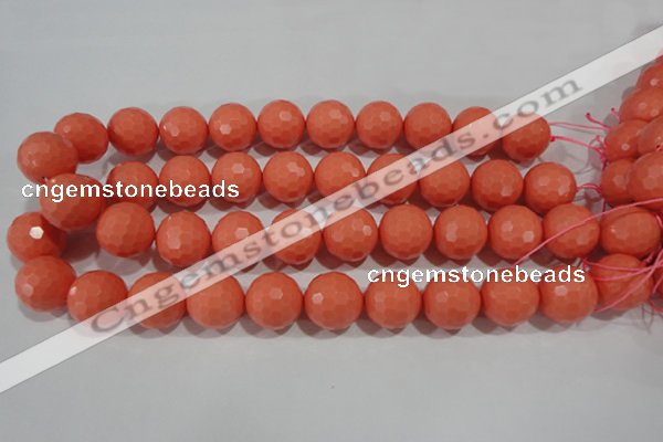 CTU1328 15.5 inches 18mm faceted round synthetic turquoise beads