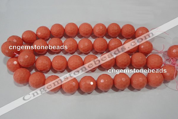 CTU1329 15.5 inches 20mm faceted round synthetic turquoise beads