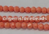 CTU1330 15.5 inches 2mm faceted round synthetic turquoise beads