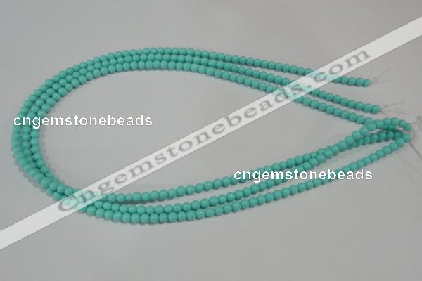 CTU1380 15.5 inches 4mm round synthetic turquoise beads