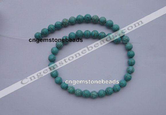 CTU14 15.5 inches 10mm faceted round blue turquoise beads Wholesale