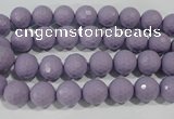 CTU1410 15.5 inches 4mm faceted round synthetic turquoise beads