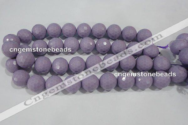 CTU1410 15.5 inches 4mm faceted round synthetic turquoise beads