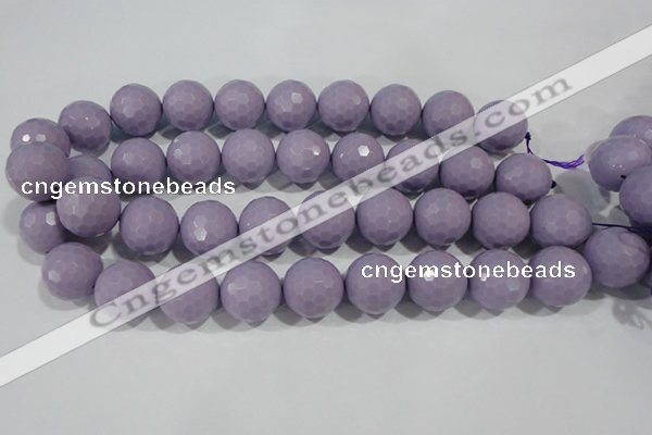 CTU1411 15.5 inches 6mm faceted round synthetic turquoise beads