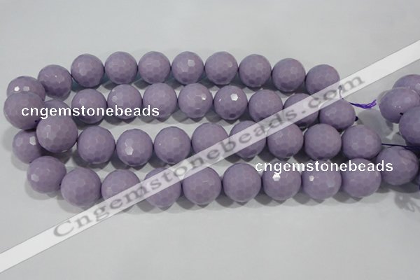 CTU1412 15.5 inches 8mm faceted round synthetic turquoise beads