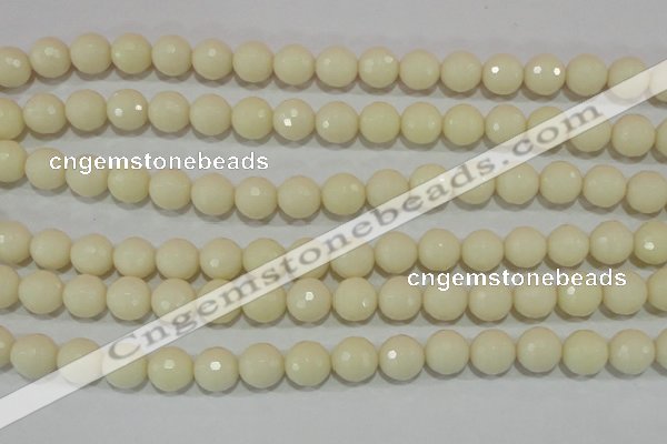 CTU1444 15.5 inches 10mm faceted round synthetic turquoise beads