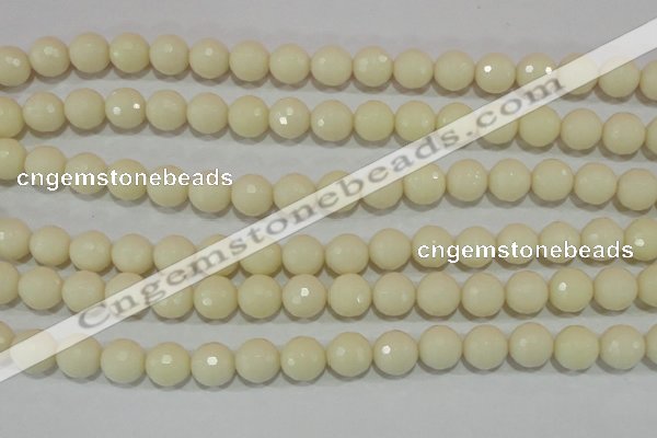 CTU1445 15.5 inches 12mm faceted round synthetic turquoise beads