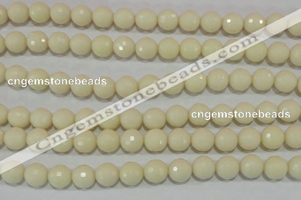 CTU1448 15.5 inches 18mm faceted round synthetic turquoise beads