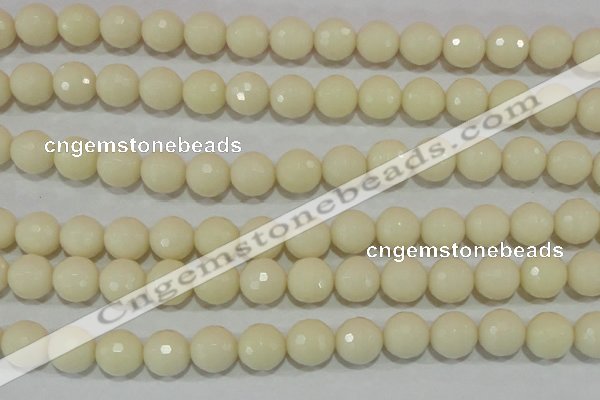 CTU1449 15.5 inches 20mm faceted round synthetic turquoise beads