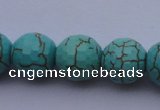 CTU16 15.5 inches 16mm faceted round blue turquoise beads Wholesale