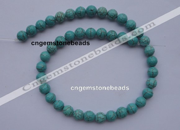 CTU16 15.5 inches 16mm faceted round blue turquoise beads Wholesale