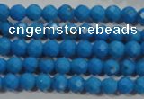 CTU1631 15.5 inches 6mm faceted round synthetic turquoise beads