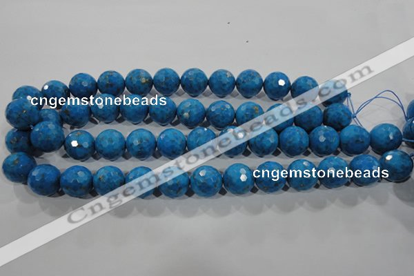 CTU1633 15.5 inches 10mm faceted round synthetic turquoise beads