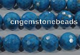 CTU1636 15.5 inches 16mm faceted round synthetic turquoise beads