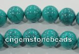 CTU1676 15.5 inches 14mm round synthetic turquoise beads