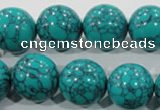CTU1678 15.5 inches 18mm round synthetic turquoise beads