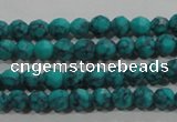 CTU1681 15.5 inches 4mm faceted round synthetic turquoise beads