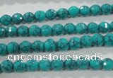 CTU1682 15.5 inches 6mm faceted round synthetic turquoise beads