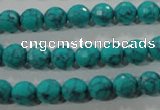 CTU1683 15.5 inches 8mm faceted round synthetic turquoise beads