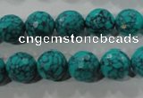 CTU1685 15.5 inches 12mm faceted round synthetic turquoise beads