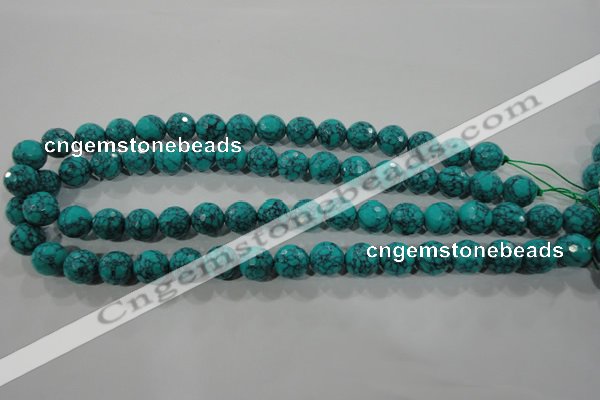 CTU1685 15.5 inches 12mm faceted round synthetic turquoise beads