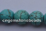 CTU17 15.5 inches 18mm faceted round blue turquoise beads Wholesale