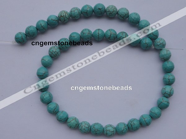 CTU17 15.5 inches 18mm faceted round blue turquoise beads Wholesale