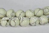 CTU1795 15.5 inches 12mm round synthetic turquoise beads