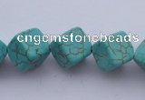 CTU18 15.5 inches 10*10mm cublc blue turquoise strand beads Wholesale