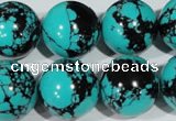 CTU1809 15.5 inches 20mm round synthetic turquoise beads