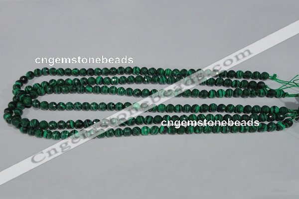 CTU1822 15.5 inches 6mm faceted round synthetic turquoise beads