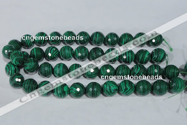 CTU1827 15.5 inches 16mm faceted round synthetic turquoise beads