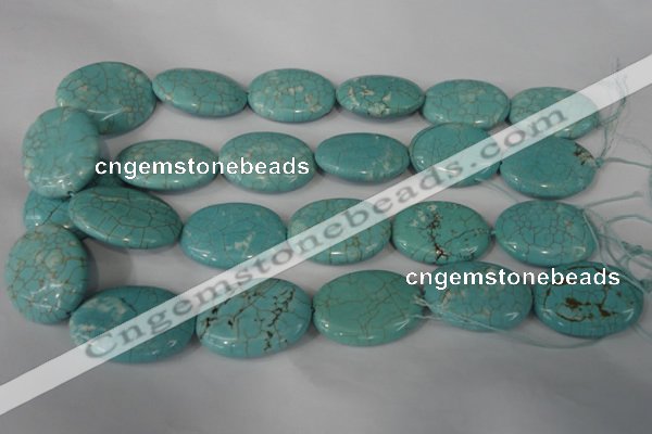 CTU1897 15.5 inches 25*35mm oval imitation turquoise beads