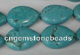 CTU1905 15.5 inches 18*25mm flat teardrop imitation turquoise beads