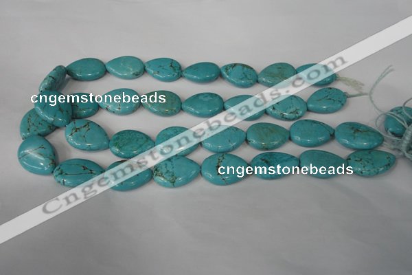 CTU1905 15.5 inches 18*25mm flat teardrop imitation turquoise beads