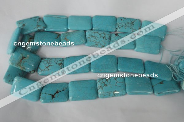 CTU1918 15.5 inches 22*30mm rectangle imitation turquoise beads