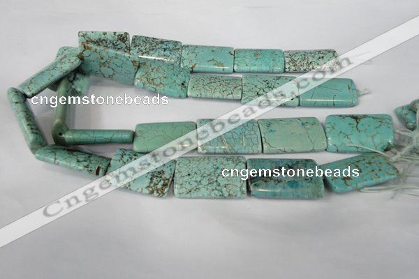 CTU1926 15.5 inches 22*32mm flat tube imitation turquoise beads