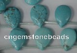 CTU1935 Top-drilled 13*18mm flat teardrop imitation turquoise beads