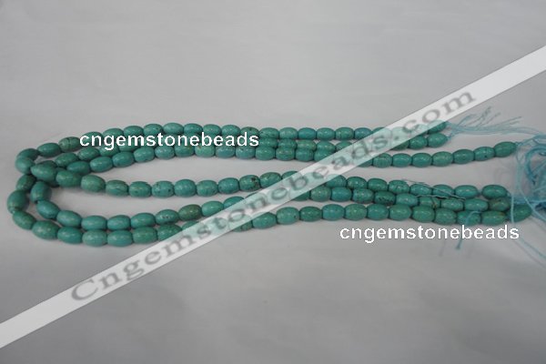 CTU1938 15.5 inches 6*9mm rice imitation turquoise beads