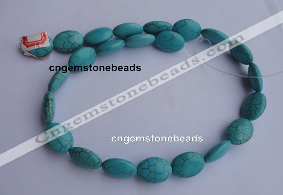 CTU20 15.5 inches 13*18mm oval blue turquoise strand beads Wholesale