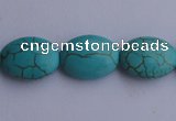 CTU21 15.5 inches 15*20mm oval blue turquoise strand beads Wholesale