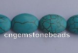 CTU22 15.5 inches 20*28mm oval blue turquoise strand beads Wholesale