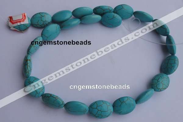 CTU22 15.5 inches 20*28mm oval blue turquoise strand beads Wholesale