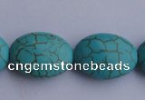 CTU23 15.5 inches 25*35mm oval blue turquoise strand beads Wholesale