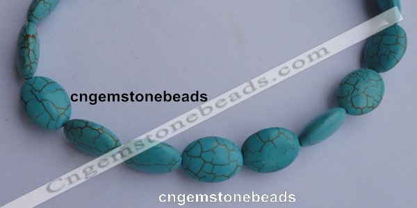 CTU23 15.5 inches 25*35mm oval blue turquoise strand beads Wholesale