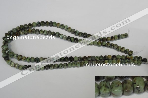 CTU2460 15.5 inches 6*6mm pumpkin African turquoise beads wholesale